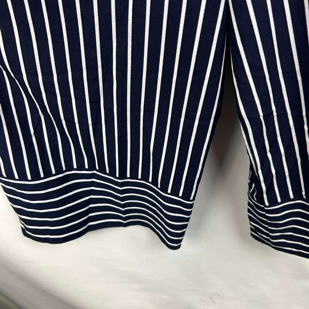 Moa Moa Women's L Jumpsuit Romper Halter Stripe Culotte Wide Leg Navy White NWT - Picture 15 of 16